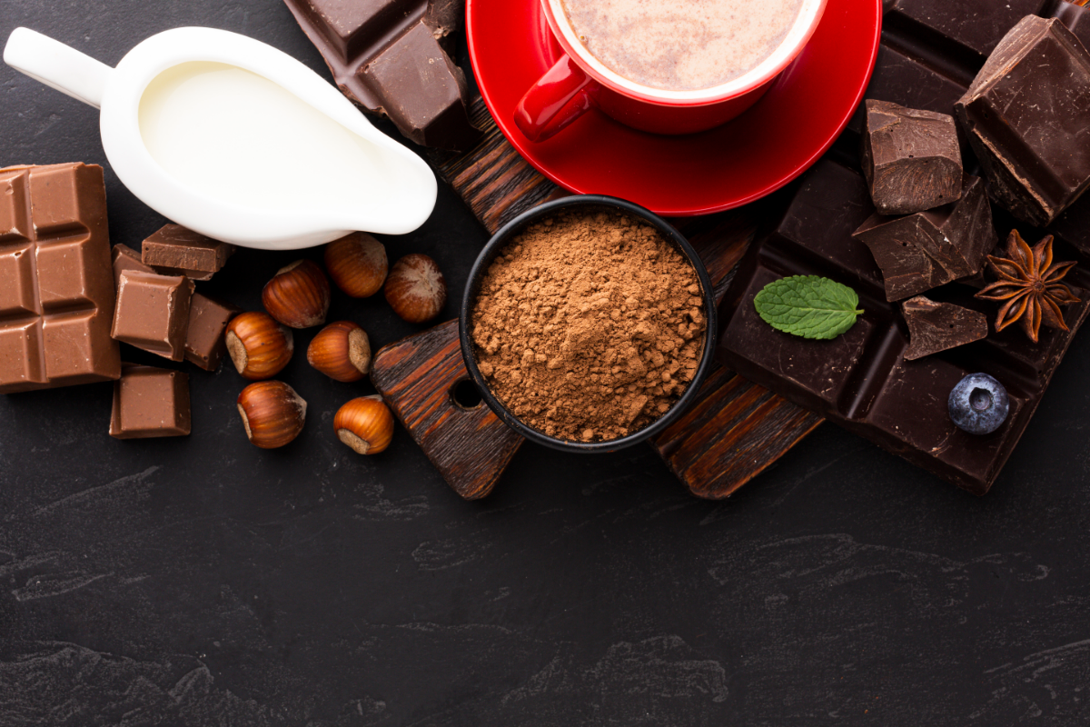 Chestnut and cocoa ingredients displayed together, showing a simple way to incorporate the chestnut cocoa weight loss hack into a healthy routine.